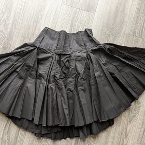 Jordon Casual heavy full Pleated mini skirt white cotton